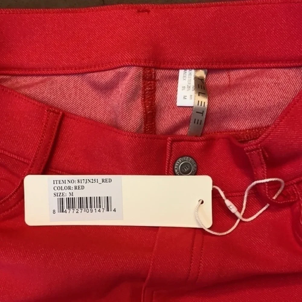 Brand New Yelete Red Skinny Capri Jeggings! - Picture 4 of 4